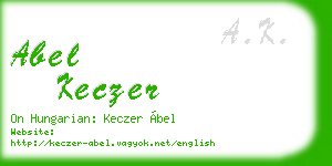 abel keczer business card