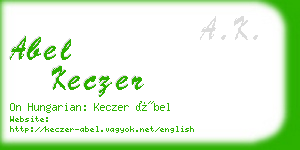 abel keczer business card